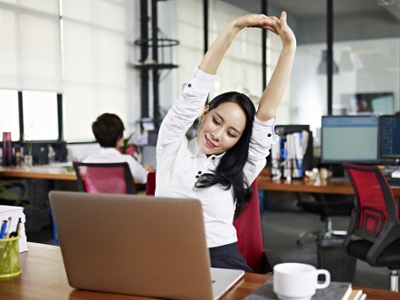 Stretch at your desk tips to de-stress at work