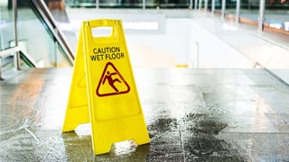 caution prevent winter slips 