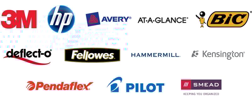 3M HP Avery At-A-Glance BIC Deflecto Fellowes Hammermill Kensington Pendaflex Pilot Smead 3M HP Avery At-A-Glance BIC Deflecto Fellowes Hammermill Kensington Pendaflex Pilot Smead