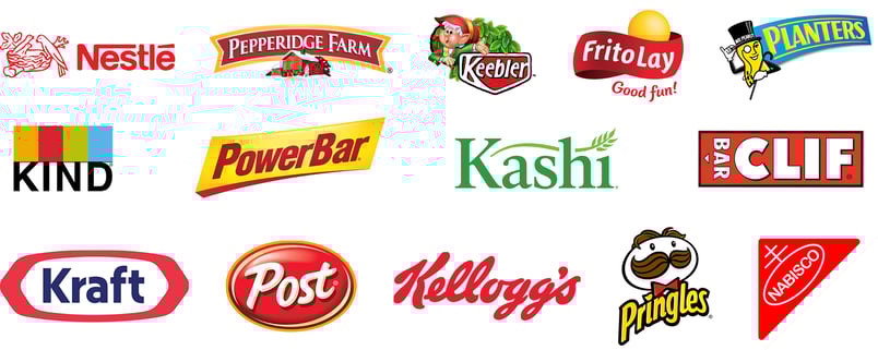 Nestle Pepperidge Farm Keebler Frito-Lay Planters KIND Bars PowerBar Kashi Clif Kraft Post Kellogg’s Pringles Nabisco Nestle Pepperidge Farm Keebler Frito-Lay Planters KIND Bars PowerBar Kashi Clif Kraft Post Kellogg’s Pringles Nabisco