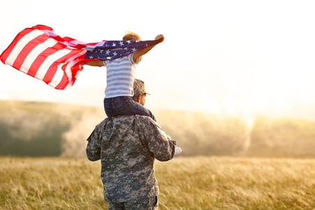 veteran image boy on shoulder